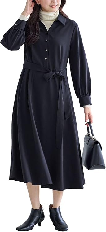 ROPE PICNIC Womens One Piece Ribbon Shirt Dress