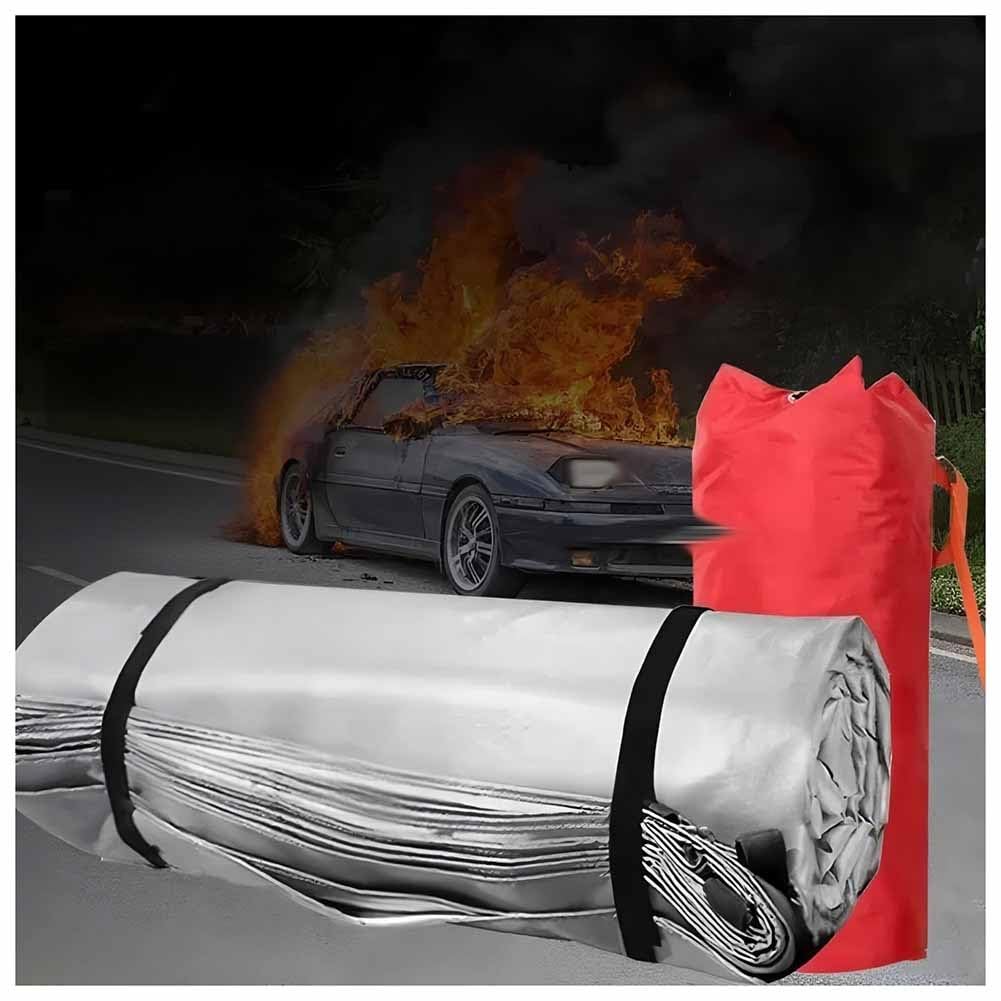 Manta ignífuga de Emergencia: Manta de Seguridad de Fibra ignífuga, Adecuada para Accidentes de tráfico, prevención de Incendios, hogar, automóviles, Acampada y preparación para emergencias.