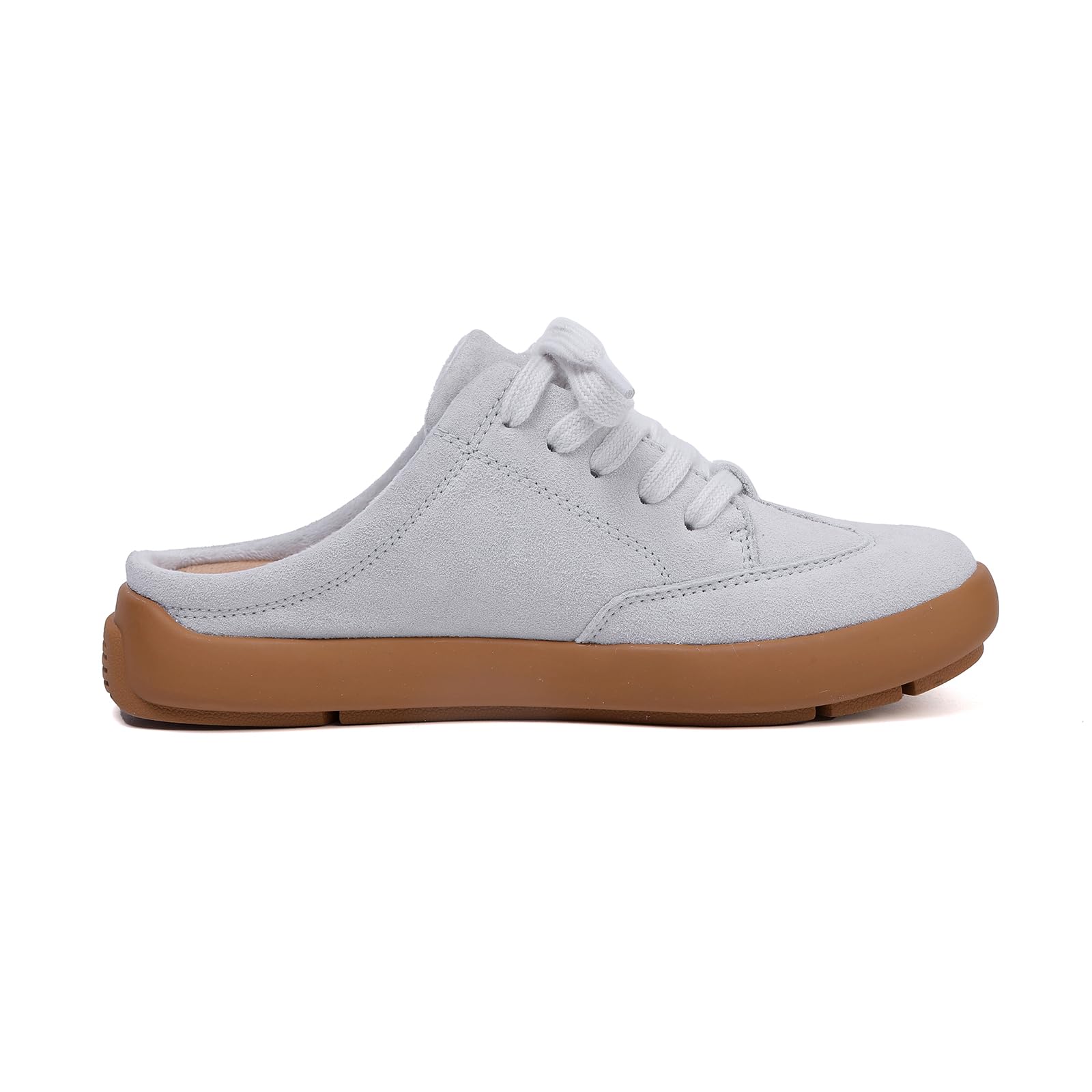 UBFEN Damen Hausschuhe Warme Mules Slippers Weiche Flache Plüsch Slip on Spitze auf Pantoffeln Rutschfeste Outdoor Indoor