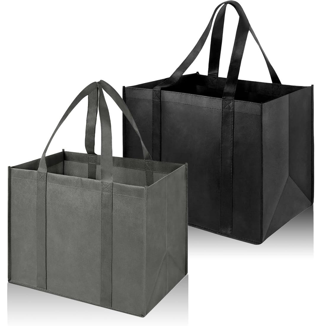 Borsa Della Spesa Extra Large Linkidea In Tessuto Non Tessuto, Pieghevole, Con Tasche Per Bottiglie, 50x24x34 Cm - 3