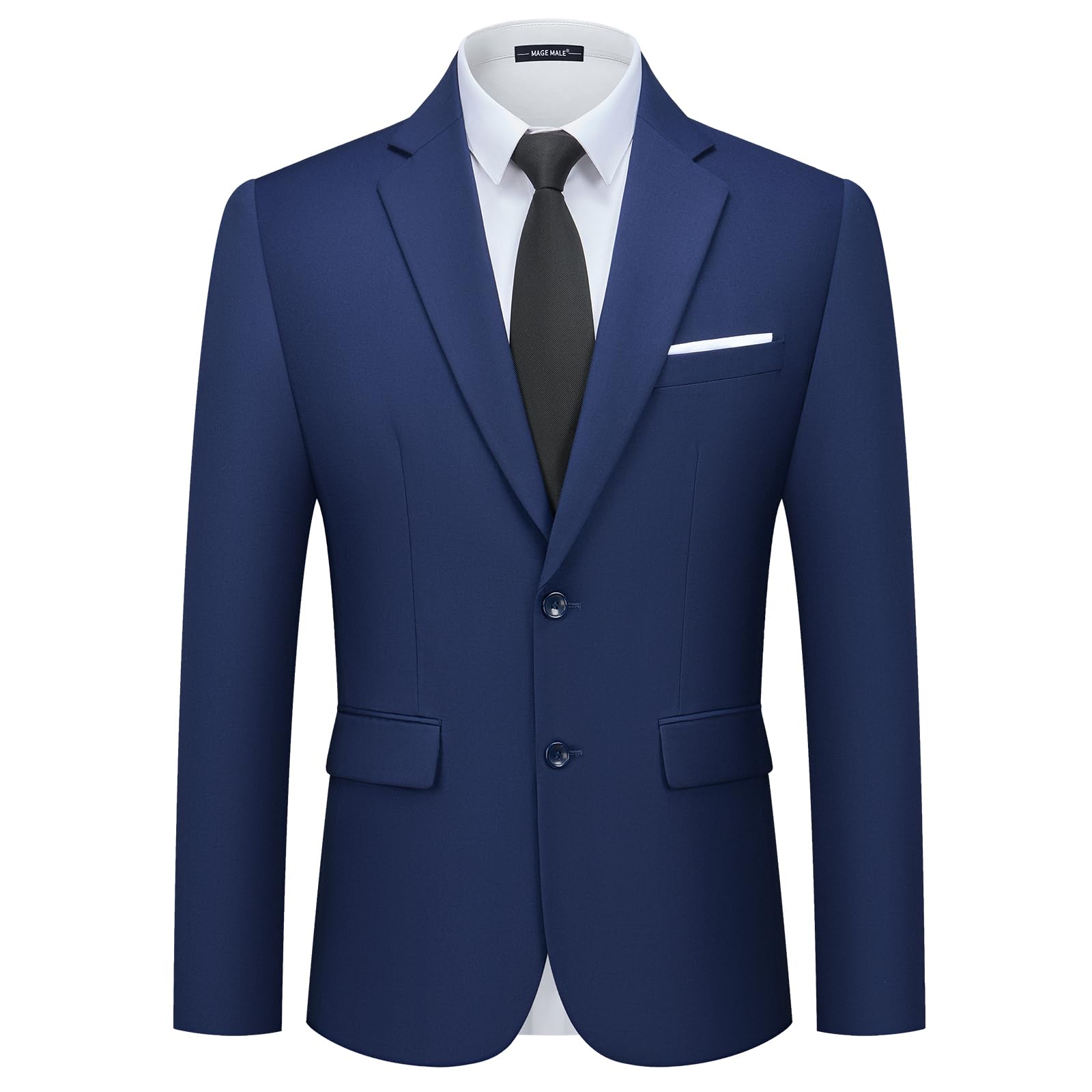 Blazer Homme Slim Fit Veste de Costume à 2 Boutons Couleur Unie Veston Classqiue Mariage d'affaires