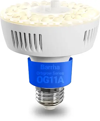 Barrina OG11A Grow Light Bulb for Indoor Plants, 4000K, 11W, E26 Base, Full Spectrum, Dimmable with Timer
