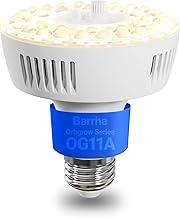 Barrina Orbgrow OG11A Grow Light Bulbs for Indoor Plants, Integrated Dimming & Timing, 4000K 11W(100 Watt Equiv), E26 Plant Light Bulb, Full Spectrum, High PPFD for Seeds and Greens, 1 Pack, White