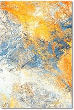 Amazon.co.jp: 3ピース 抽象画 青と黄色の抽象画 アートキャンバス