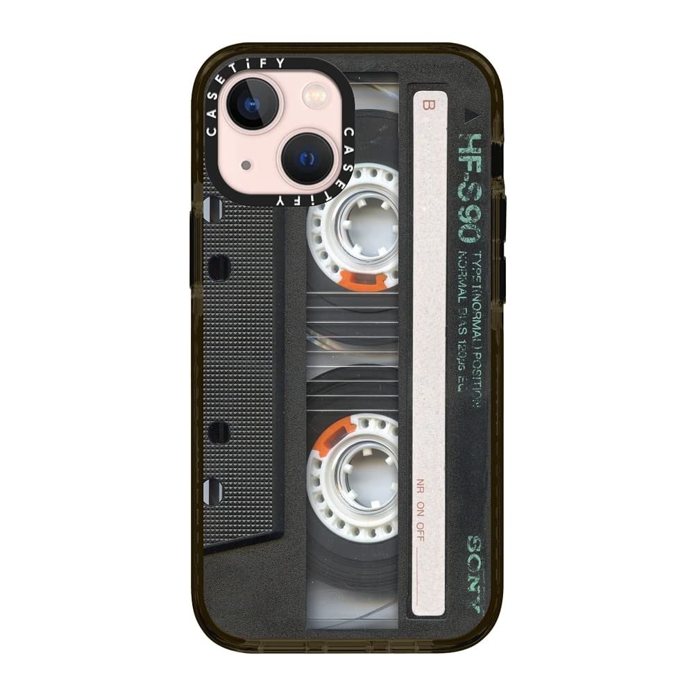 CASETiFY Impact Case for iPhone 13 Mini - Cassette Black - Clear Black