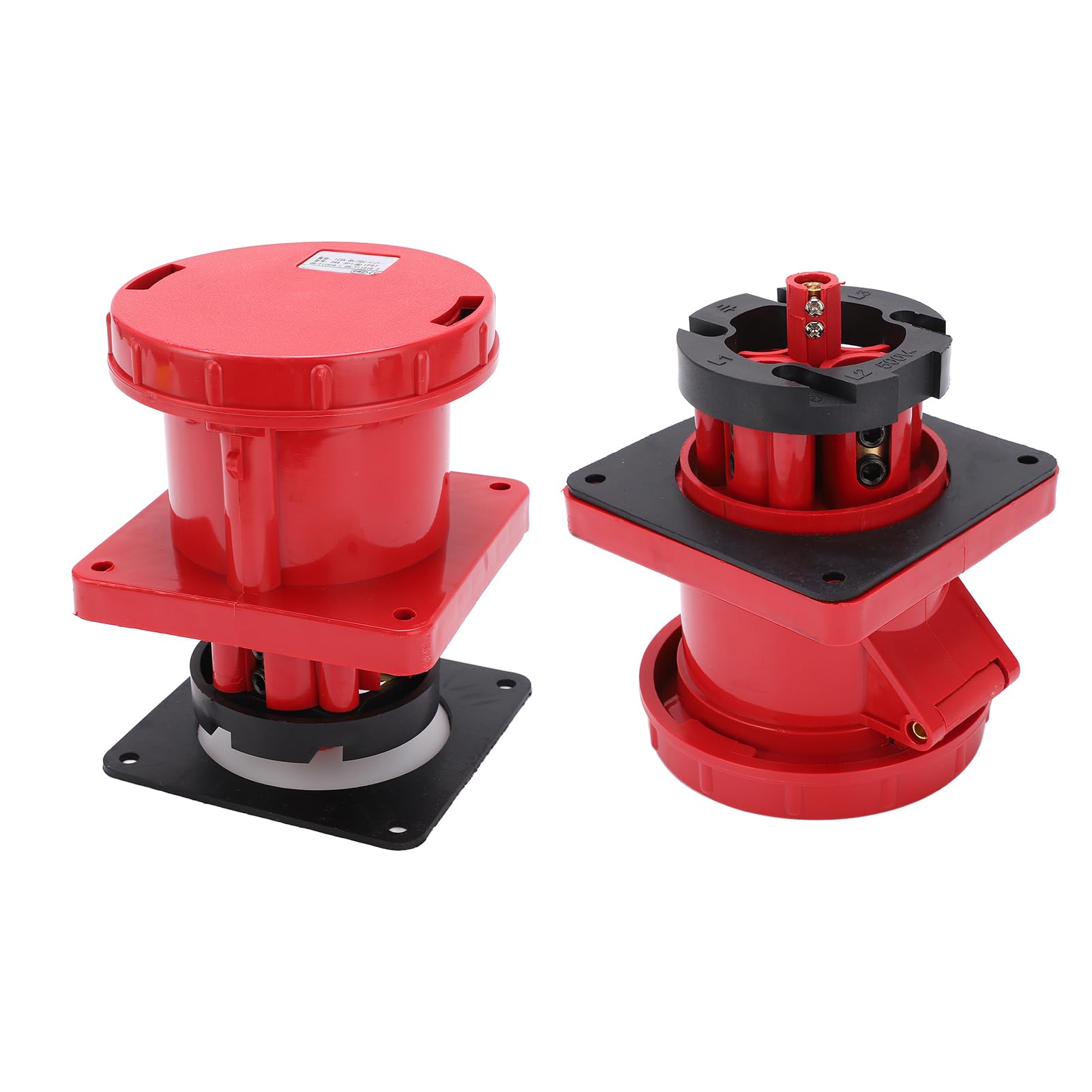 2 Uds Enchufes Rectos Industriales 125A Trifásicos IP67 Montaje Empotrado 380415V para Aplicaciones Versátiles (3P+E)