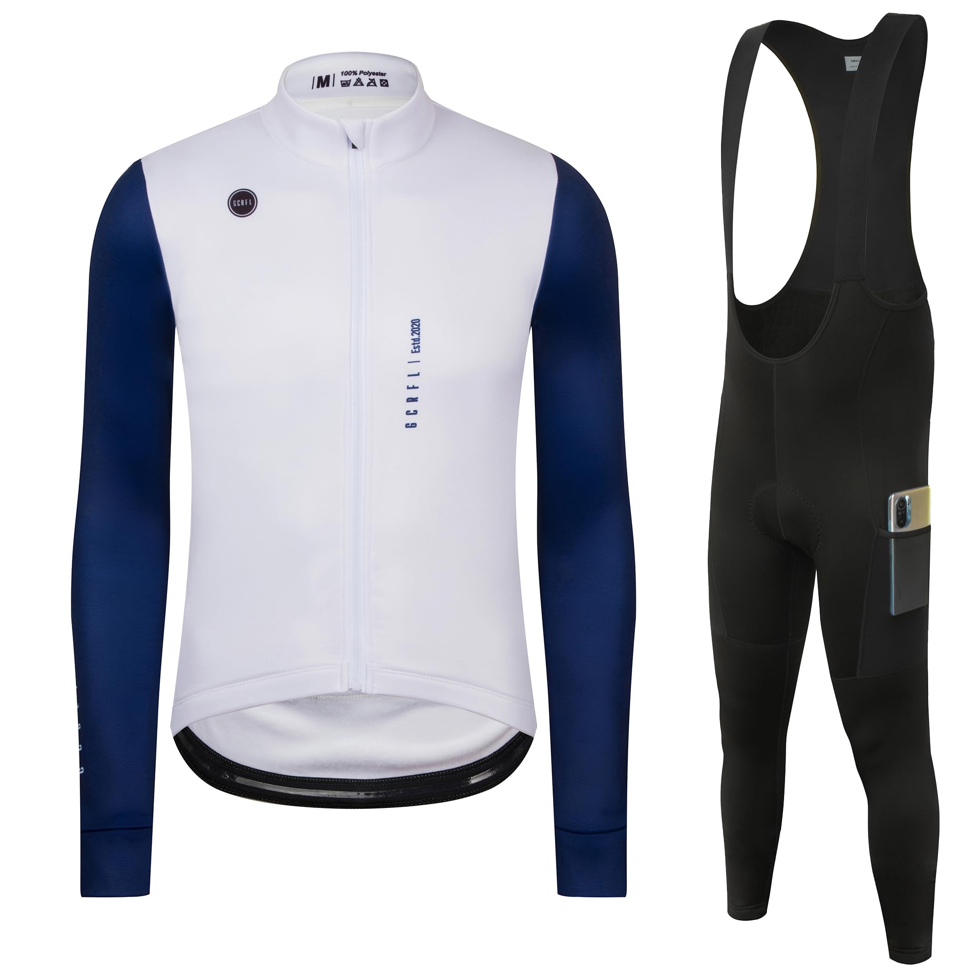 Winter Cycling Kit Men's Cycling Jersey Set Long Sleeves Jersey Bike Pants Cycling Clothing Softshell Windbreaker