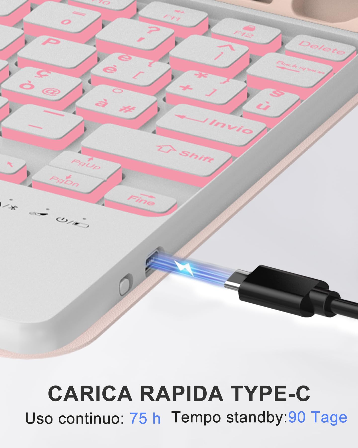Per iPad A16 11 & 10 Gen Cover Tastiera con RGB & TP Italiana