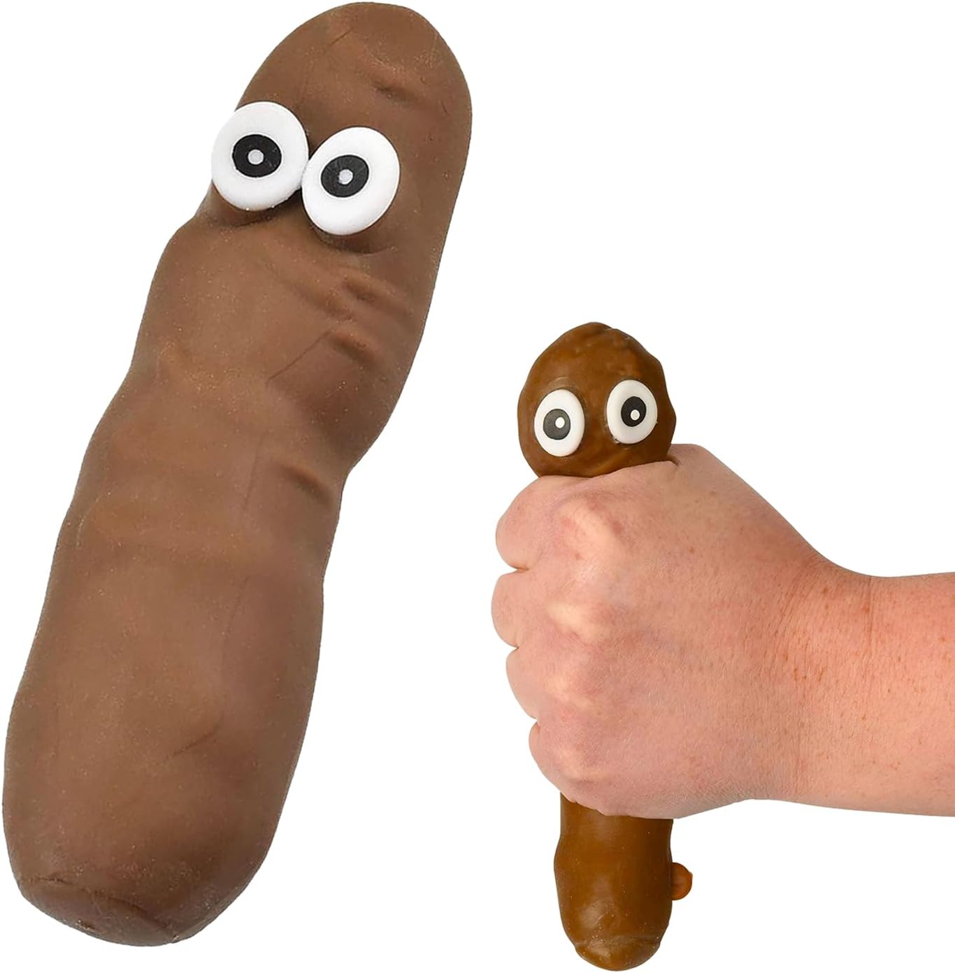Stretchy Brown Poo Sensory Toy Like The Stretchy Banana But Poop Turd, Funny Novelty Prank, Magical and Squishy Stress Relief Fidget Fiddle Toy, Great for Children with Autism Special Needs ASD ADHD
