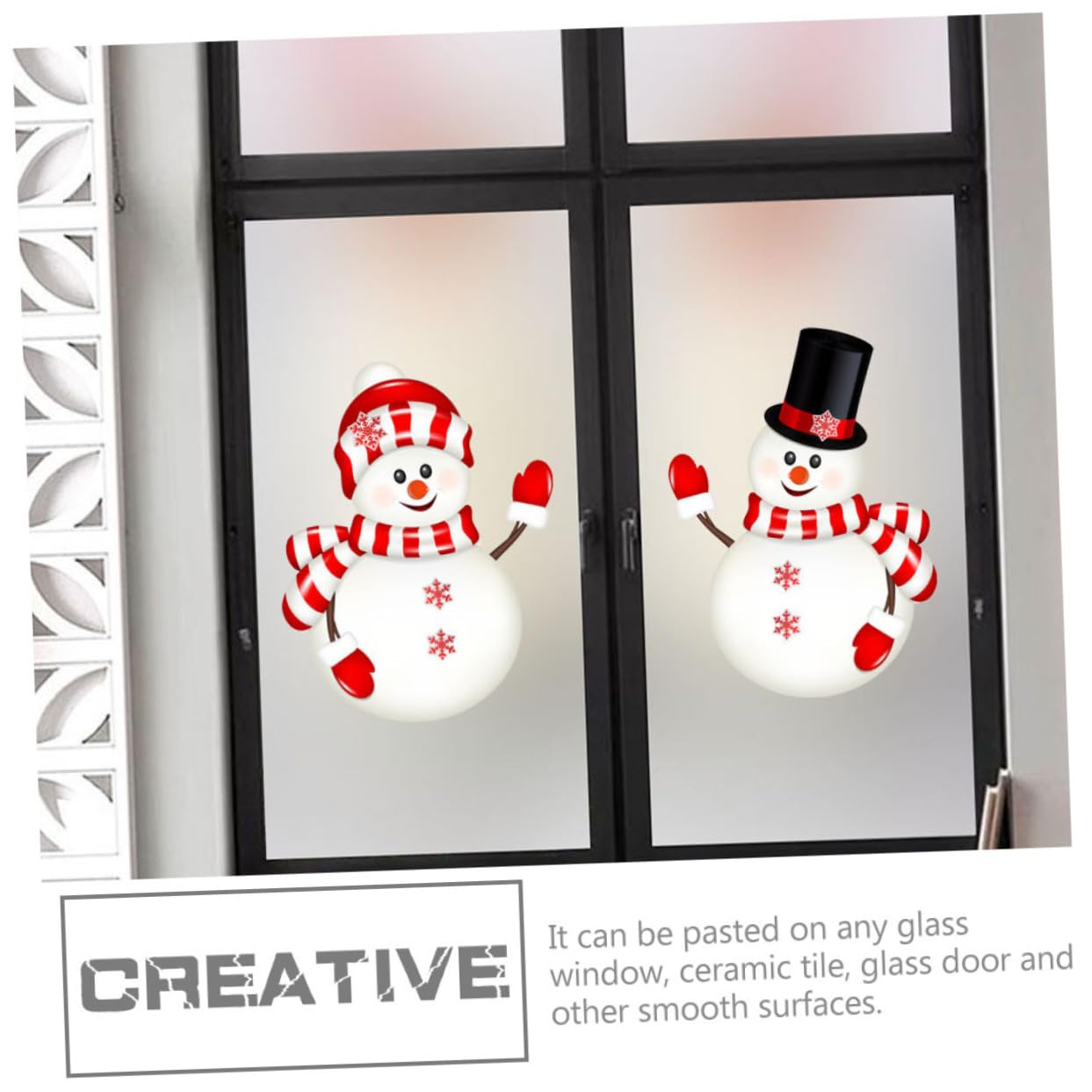 TOPBATHY 8 Feuilles Autocollant Noël Stickers Muraux Fenêtre Décalque Décoratif Stickers Noël Fenêtre S'Accroche Décorations De De Porte De S'Accroche Bonhomme De