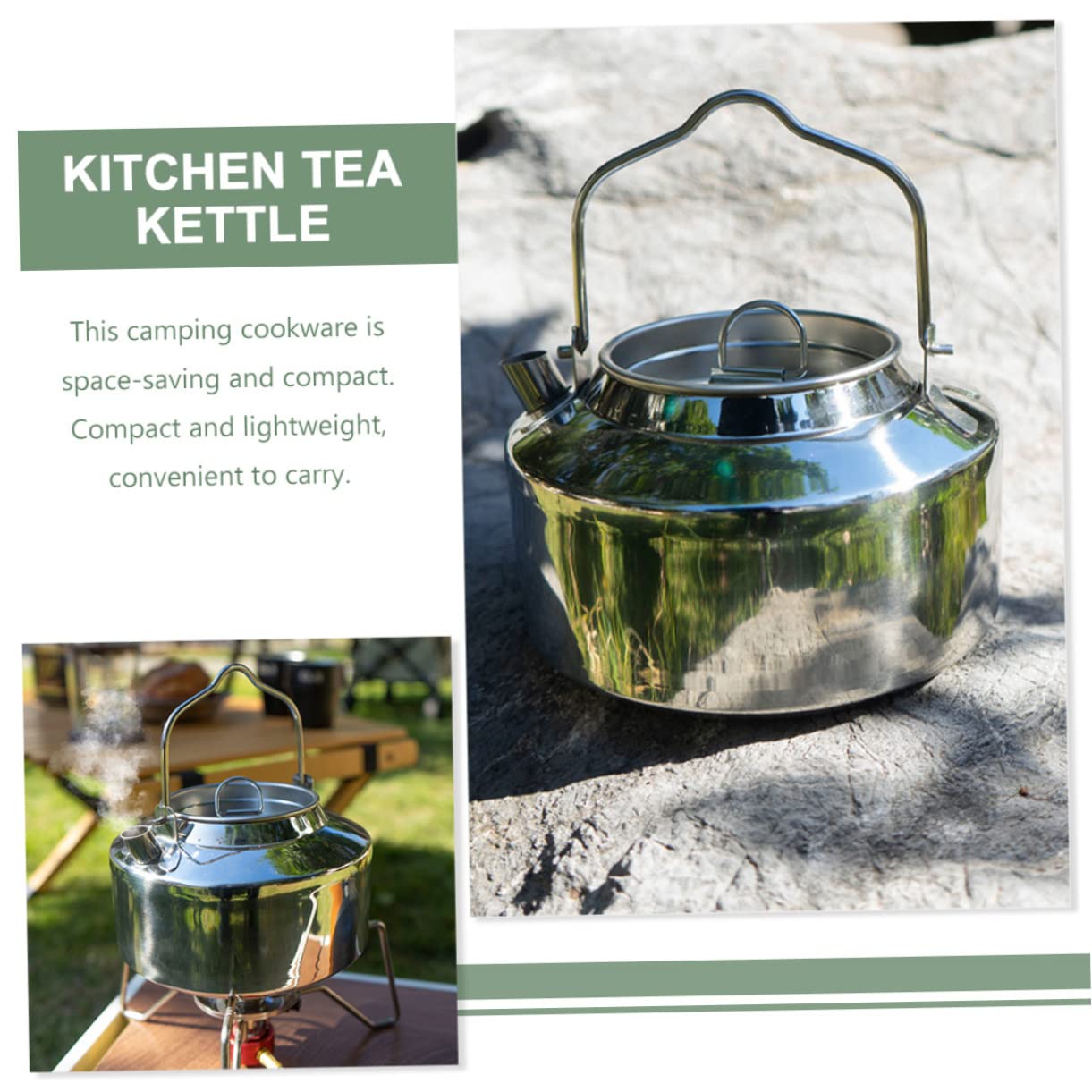 Bouilloire De Camping Théière Acier Inoxydable Ustensiles De Cuisine Portable Pour Randonnée