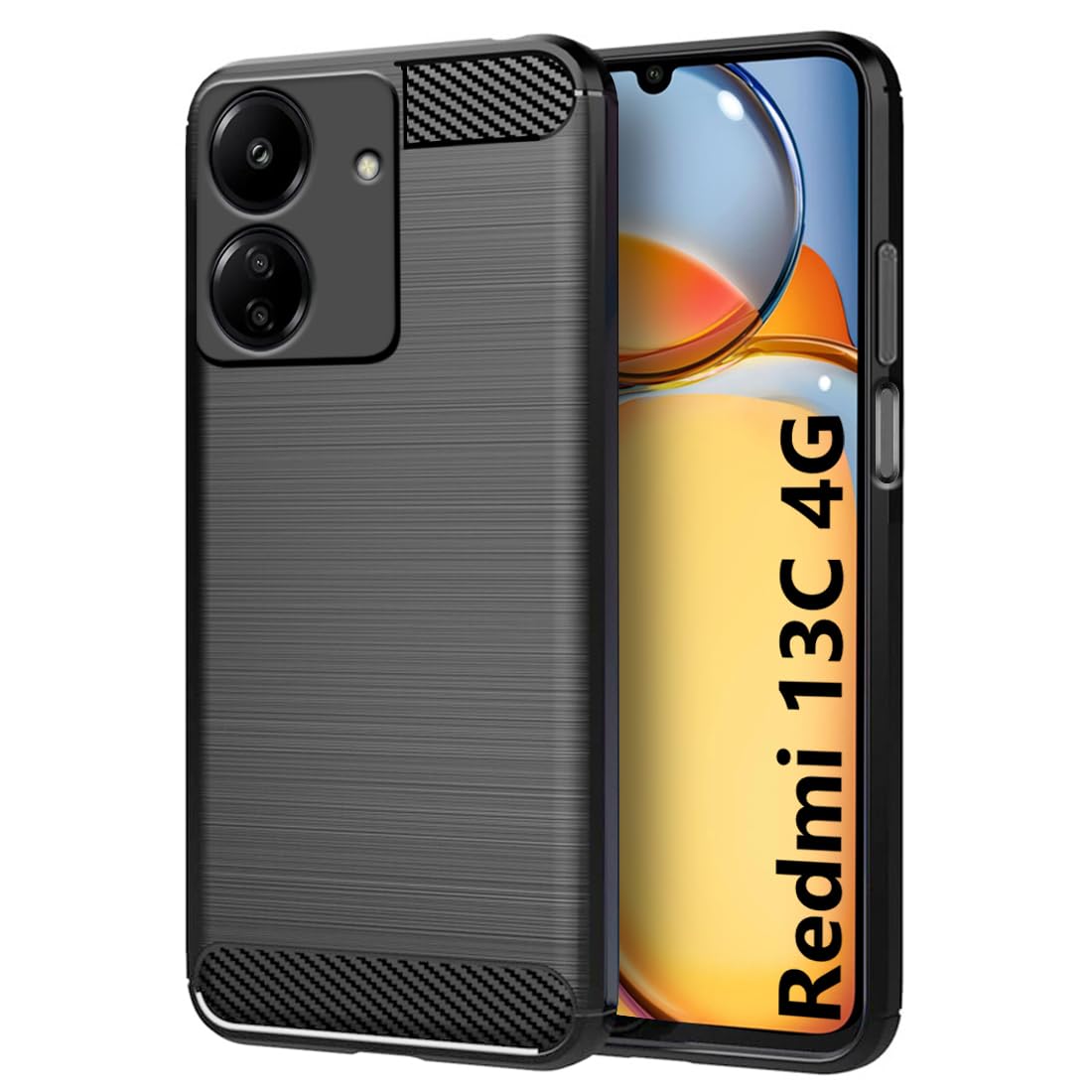 Fashionury Back Cover Case for Mi Redmi 13C | Rugged Armor Hybrid Protection Bumper | Anti-Slip Grip | Ultimate Rubber TPU Stylish Back Case Cover for Redmi 13C 4G (Black) (B0CQHH4N8Z) Amazon Price History, Amazon Price Tracker