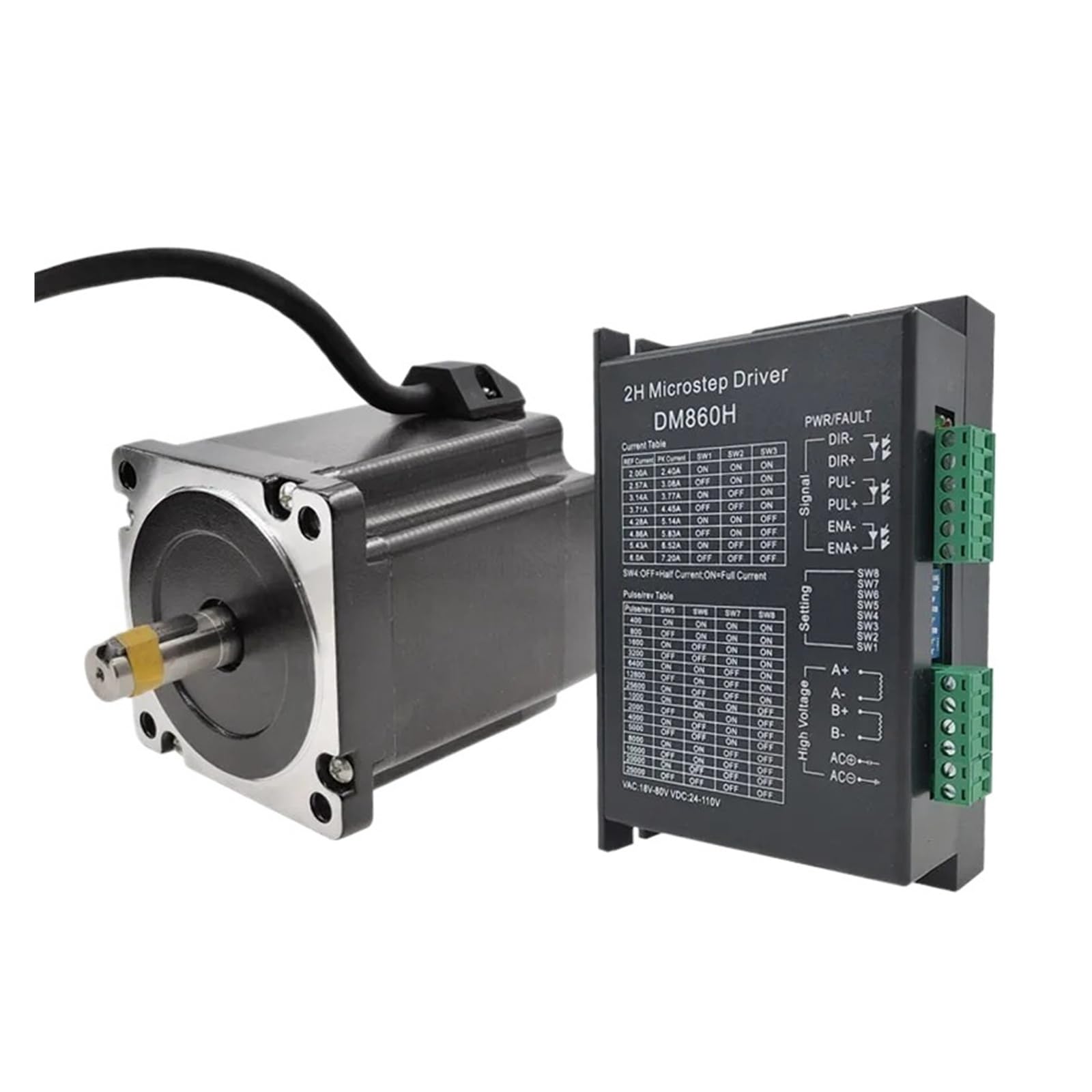 Moteur pas à pas NEMA34 86BYGH80 avec pilote DM860H pour machine CNC