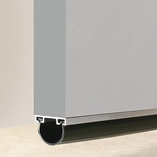 Miniatura 4 de M-D Building Products 87668 cubierta para parte inferior de puerta de garaje, universal, de aluminio y goma, 18 pulgadas, negro.