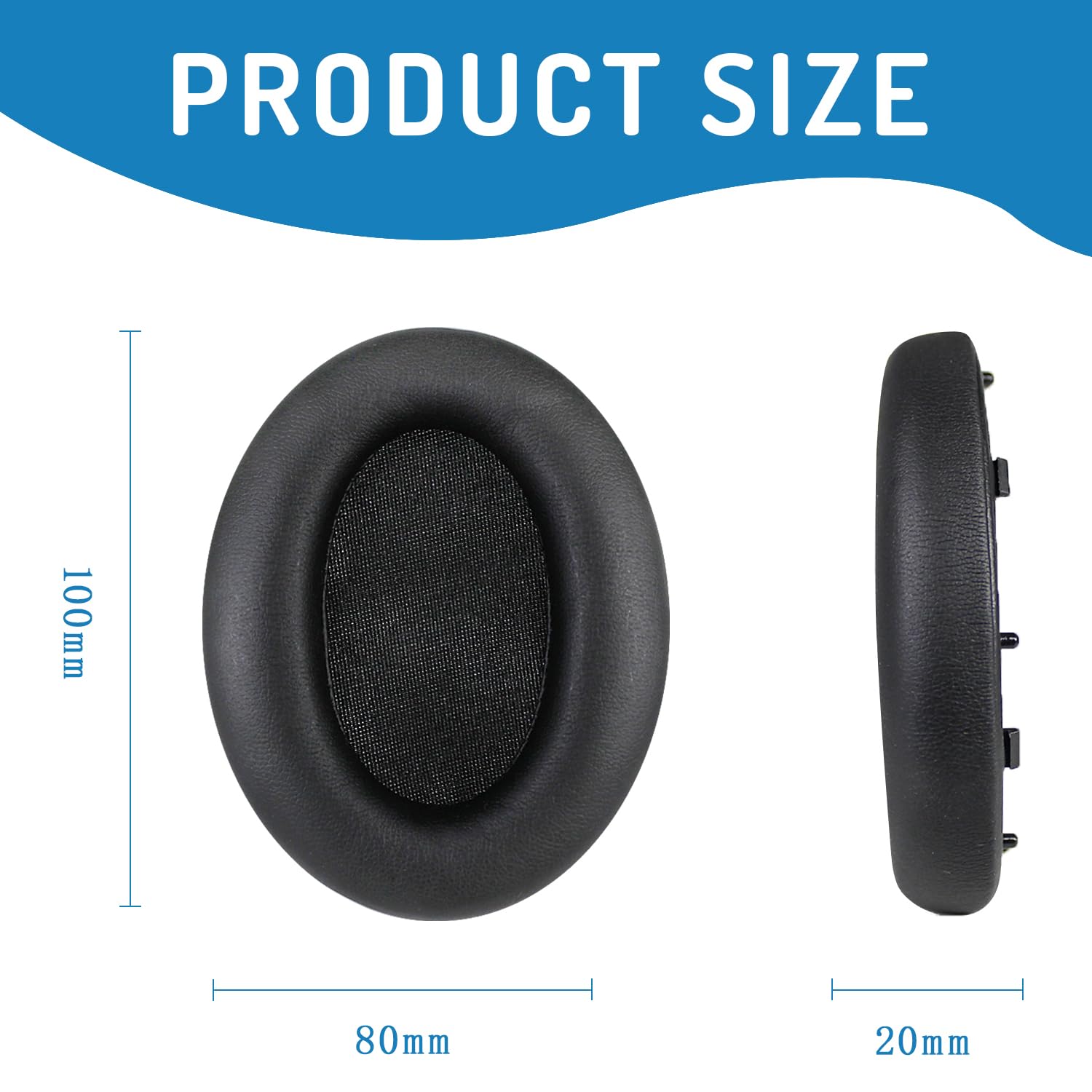 Ersatz-Ohrpolster Für Sony WH-1000XM3 – Aus Soft-Touch-Leder Mit Memory-Schaum, Schwarz