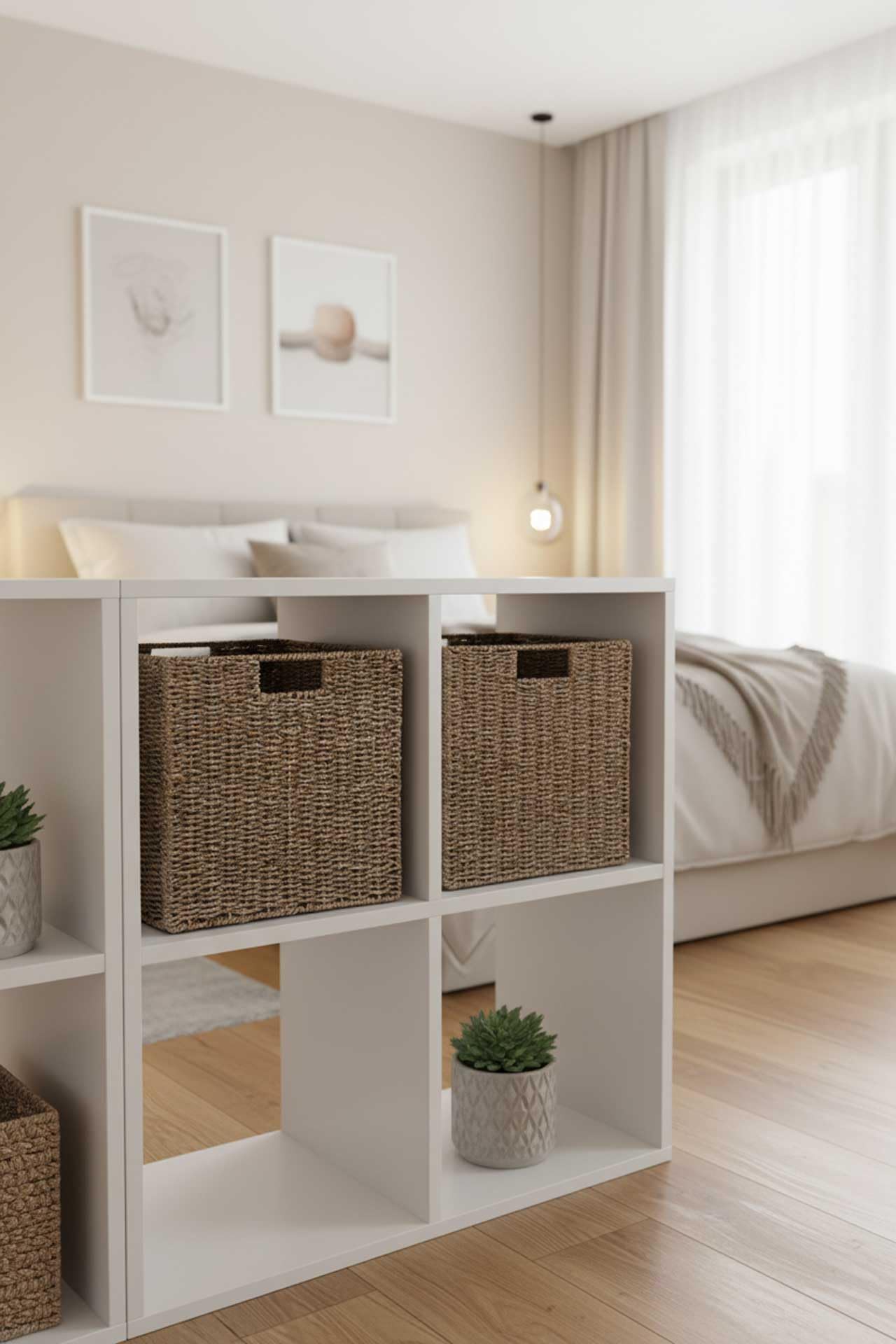 VIVANNO 2 Panier d'étagère Panier d'armoire jonc de mer pour Ikea Kallax/Expedit nature
