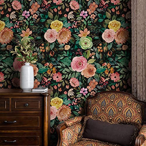 Papel tapiz floral para despegar y pegar impermeable que renueva armarios de cocina 8