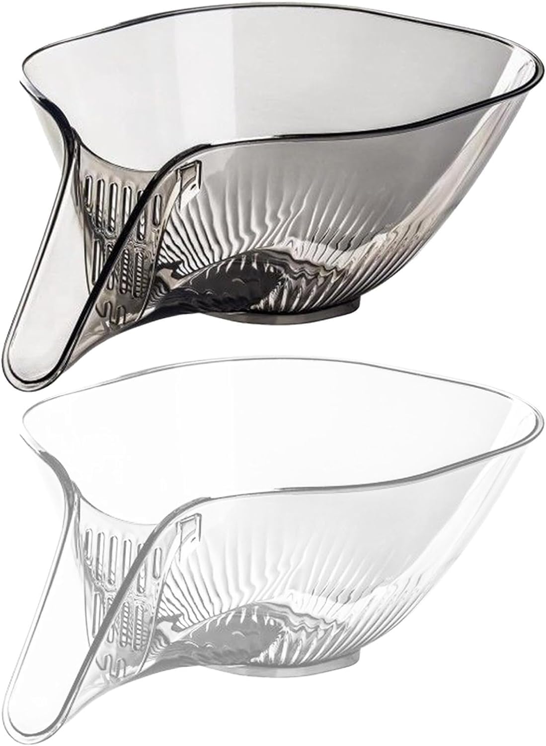 HIDRUO Küchensieb 2 Stück - Transparente Abtropfkörbe Für Nudeln & Gemüse