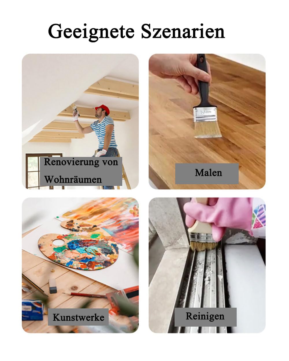 30 pinceles planos, cerdas planas, pinceles de plástico, pinceles para artistas, pinceles de barniz, pincel plano para barnices, pincel para álcalis, pincel de decapado para manualidades