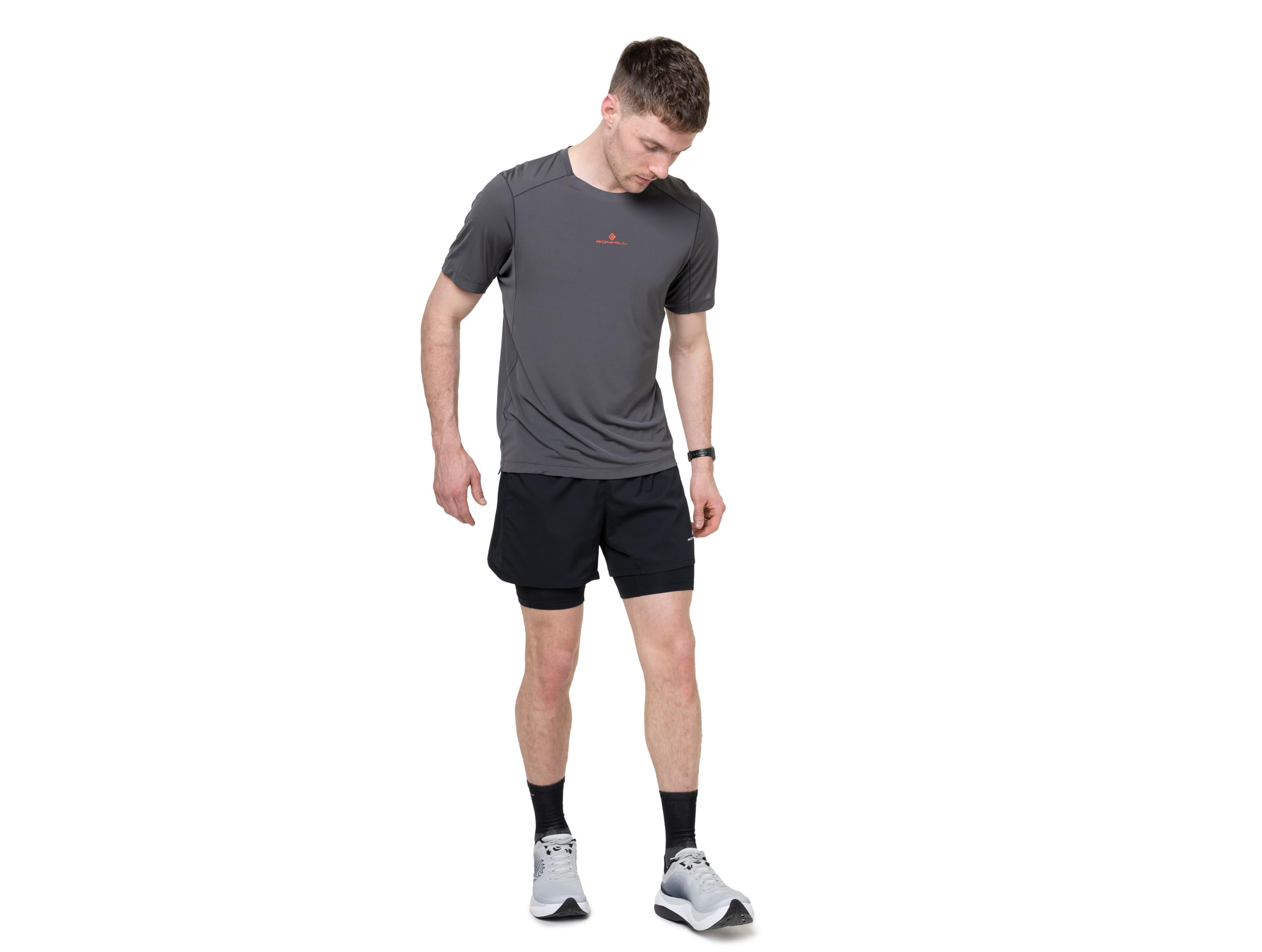 Ronhill Running Tech S/S Camiseta para Hombre, Oxide/Ronhill Red, Talla M