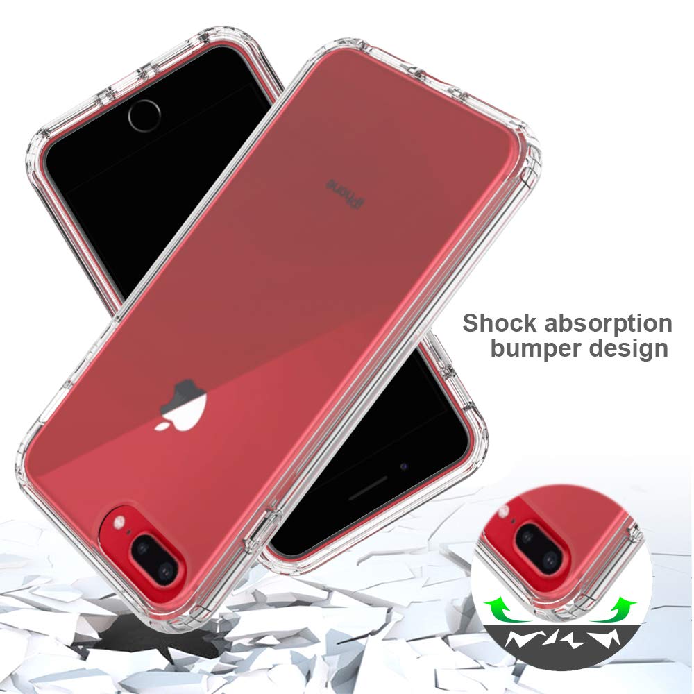 Labilus Custodia IPhone 8 Plus/7 Plus 360° Antishock Trasparente Con Protezione Schermo - Copertura Totale E Ricarica Wireless