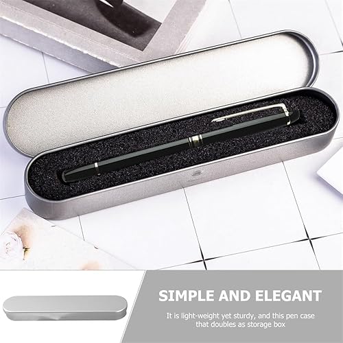 Miniatura 9 de BESTOYARD Caja de lápices de hojalata de metal grande, caja de lápices de metal, soporte de maquillaje, caja de pluma de embalaje, mini bisagras de