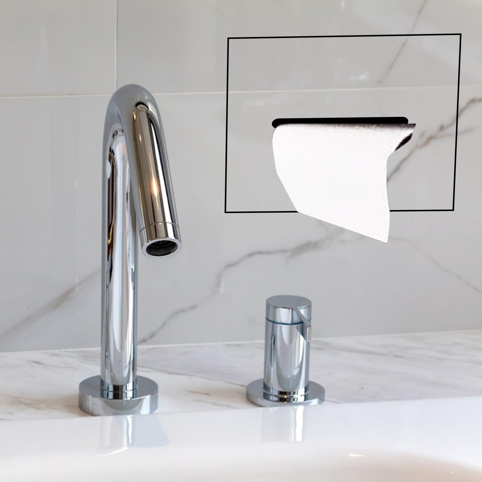 Tileable Hidden Roll Toilet Paper Holder Small, Recessed Shower Niche Insert Tile Ready, Wall Mount Stainless Steel Paper Dispenser for Restroom(Silver)