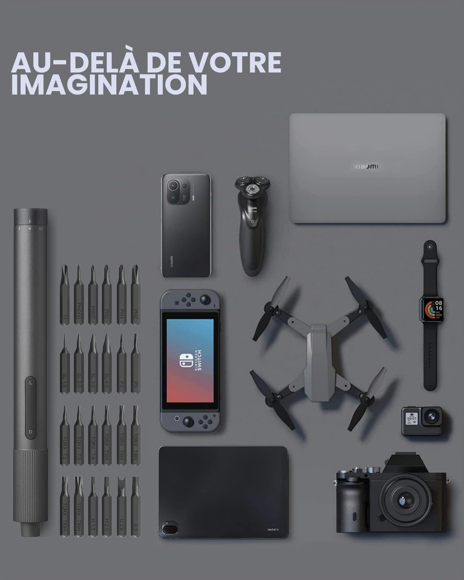 Xiaomi Mi X Precision Screwdriver Kit 24-in-1 Electric Dark Gray EU BHR5474GL