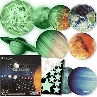 Glow in The Dark Stars and Planets, Bright Solar System Wall Stickers -9