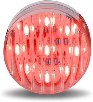 Trux Accessories Ribbed LED Marker Light - 2 1/2in. Round, 13 Diodes, Clear Red, Model Number TLED-2HTR