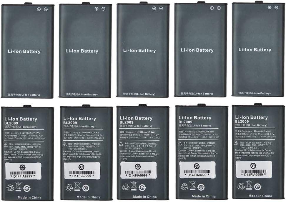 10 Pack BL2009 Li-ion Battery for HYT Hytera TD350/360 PD375 Two Way Radios 2000mAh Replacement Battery