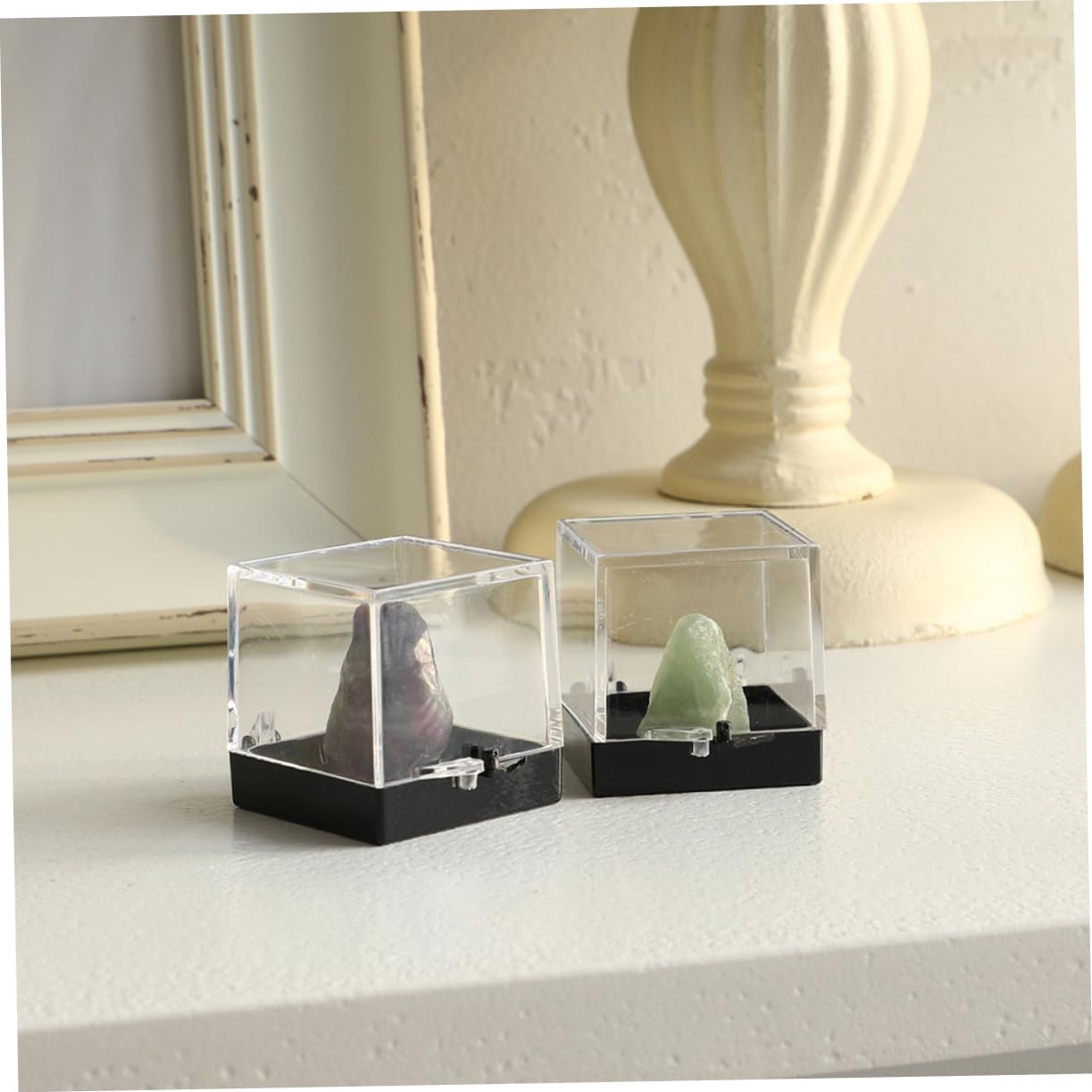 SHOWERORO 10pcs Transparent Mineral Specimen Display Box Storage Container for Collectibles Jewelry Crafts Elegant Showcase Smooth Finish for Organization