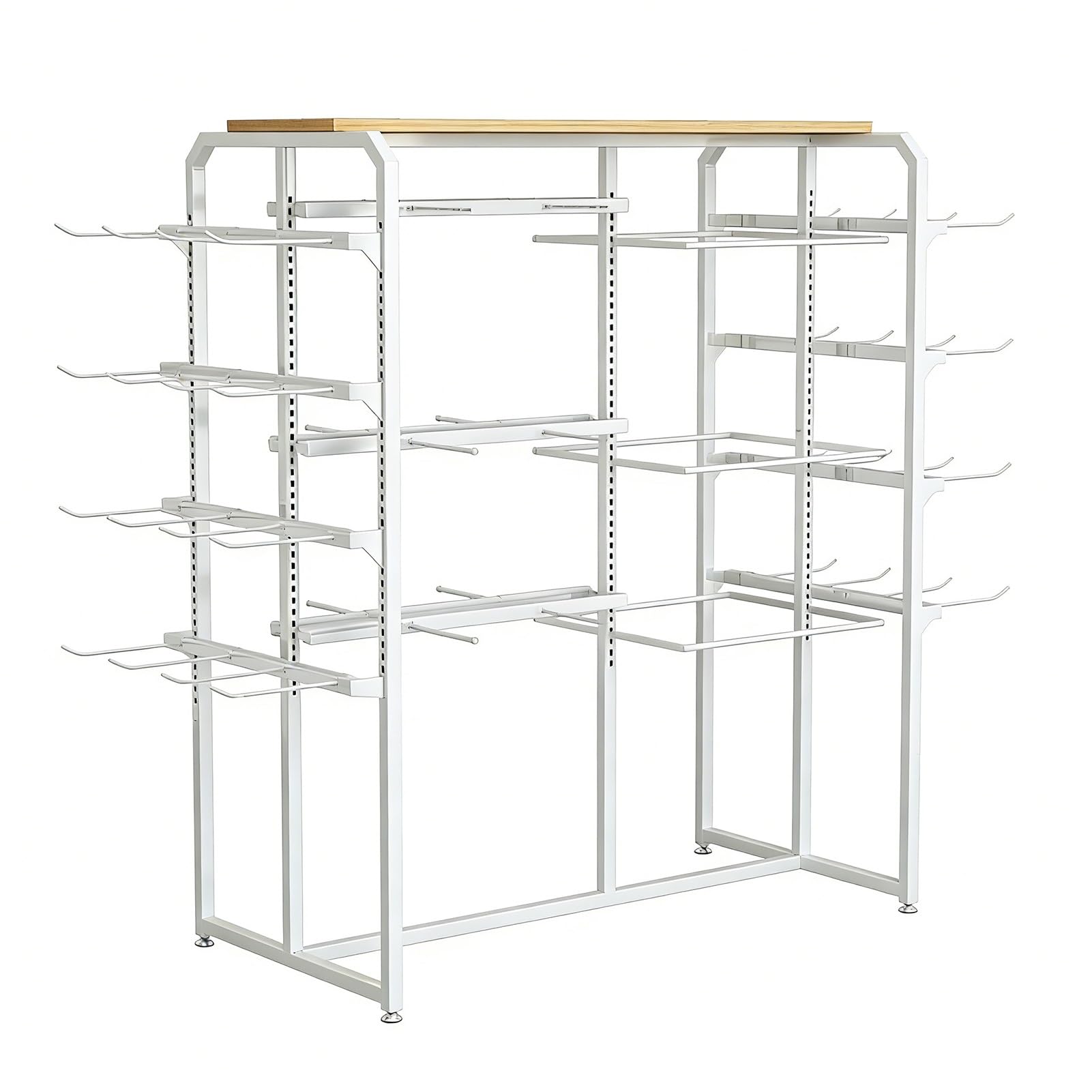 JYBNBBE Underwear Display Stand, Lingerie Shelves, Clothing Garment Rack with Shelf for Retail Store,White-b-100x45x135cm