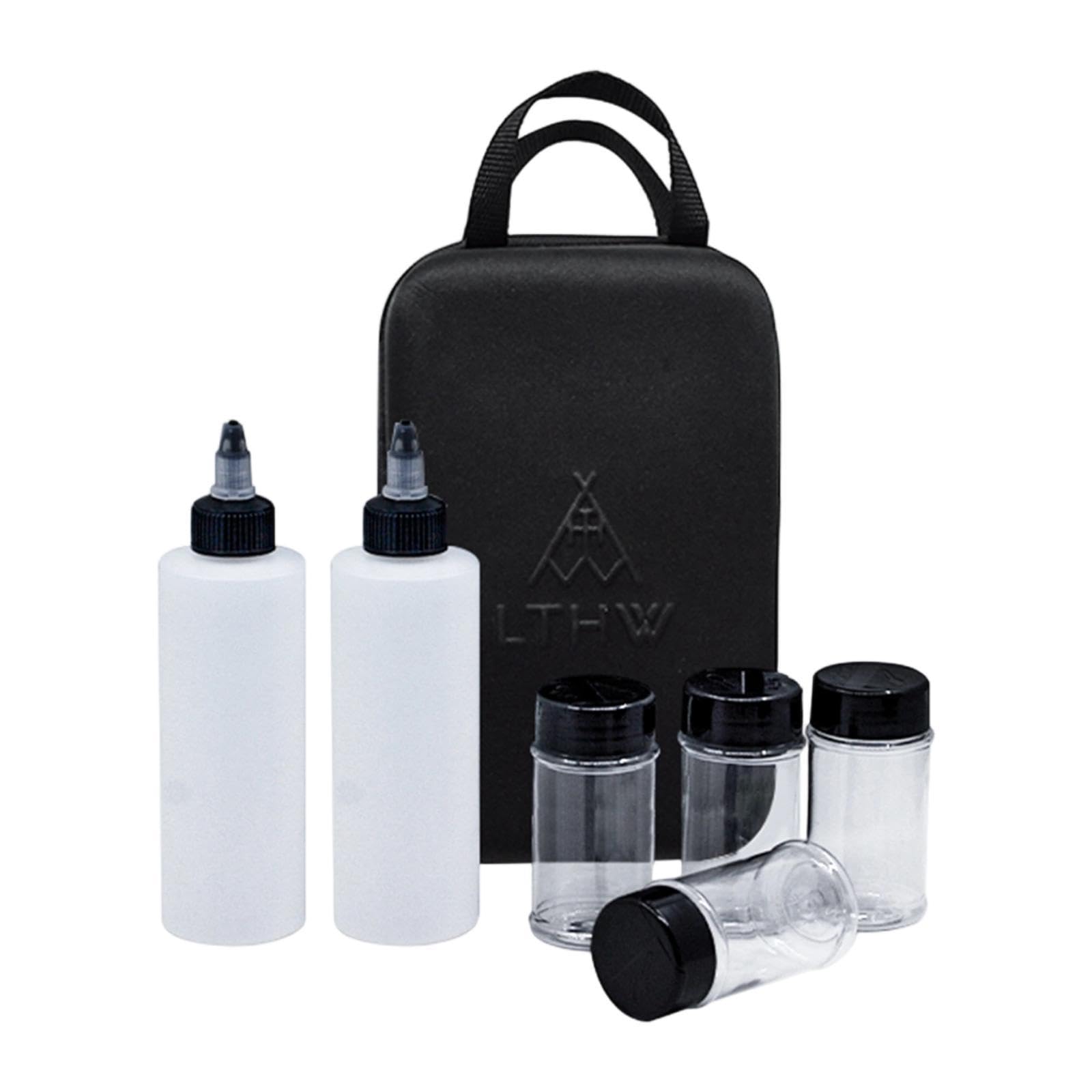 predolo Bouteilles à épices Portables étanches pour Le Camping, avec étui de Transport, pour sauces et Condiments, idéales pour la randonnée, Les barbecues et, Style A