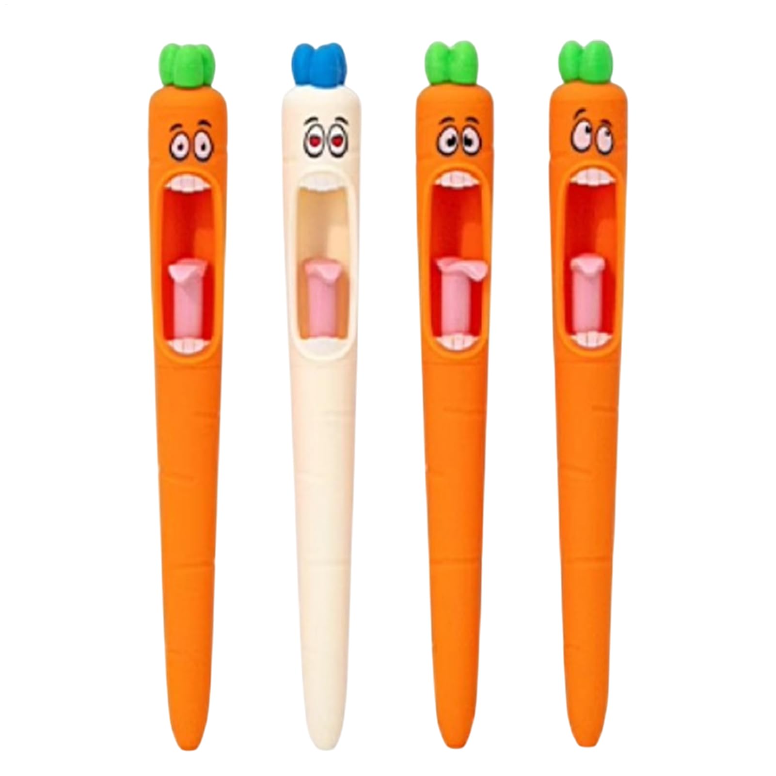 GkgWuxf Carrot Gel Pen | 4x Funny Screaming Carrot Journaling Writing Pen - Creative Vegetable Fun Pen, Office School Supplies For Students, Teachers, And Coworkers