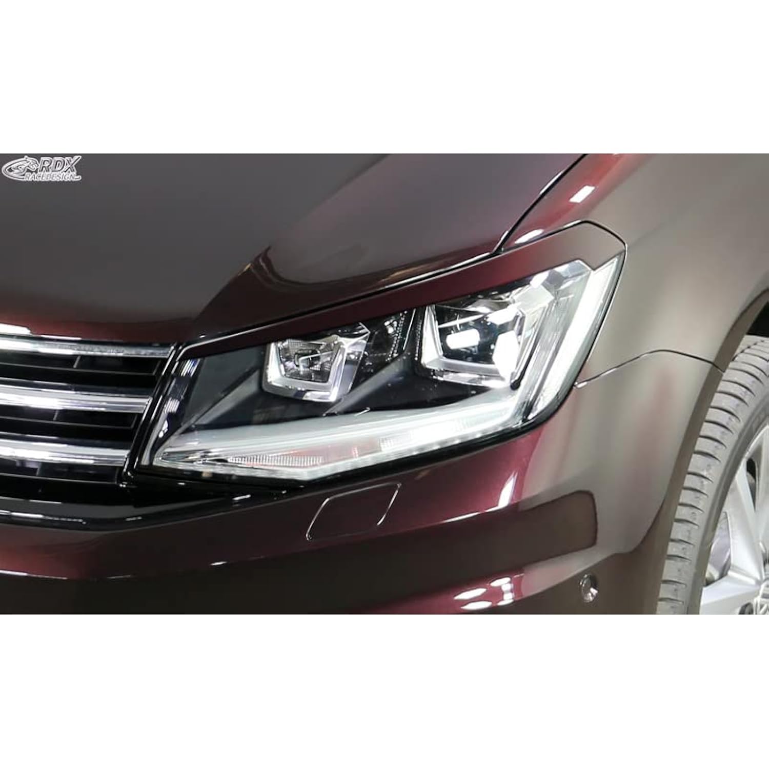 RDX Racedesign Head light spoilers compatible with Volkswagen Caddy IV 2015-2020 (ABS)