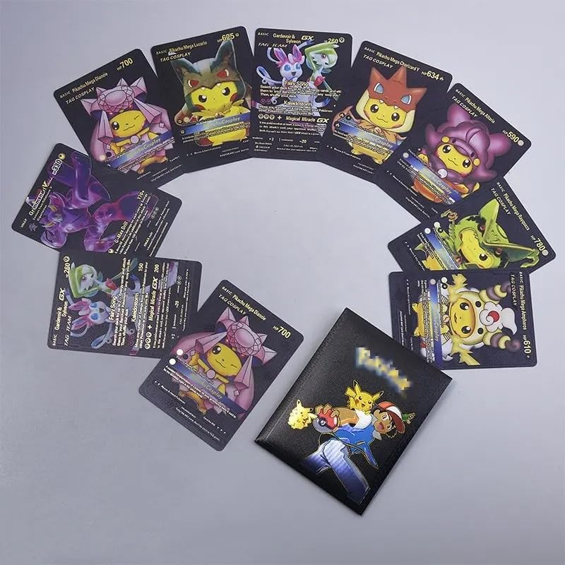 Image of VARIYA ENTERPRISE New Playing Cards | 55 Pcs Black Foil Card | Assorted Cards TCG Deck Box | V Series Cards Vmax GX Rare Golden Cards and Common-Rare Mystery Card | Best Gift for Kids