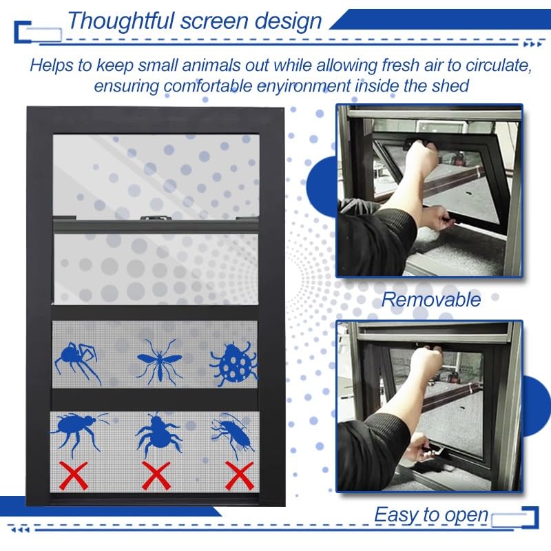 Repuesto de ventana corredera de 30,5 x 111,8 cm, marco de aluminio blanco para sótano, ducha, gallinero, fácil instalación de bajo consumo