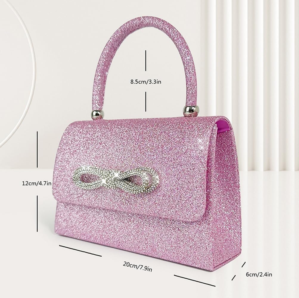 Womens Evening Bag Sparkly Bow Clutch Purse Wedding Party Purses Glitter Rhinestone Cocktail Prom Handbags - Image 6