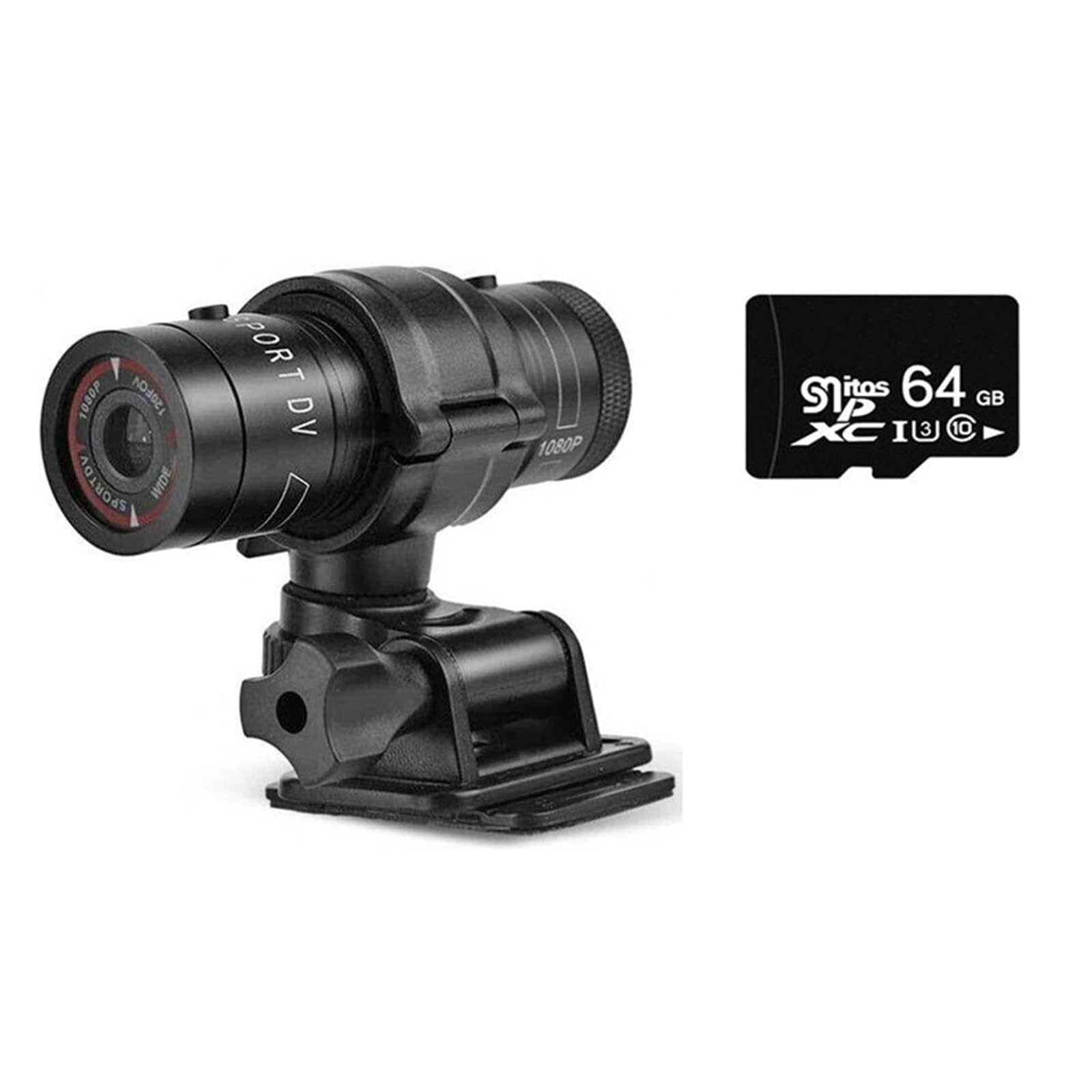 Kamera vloga akcji Rowerowa kamera sportowa Wodoodporna kamera akcji 4K Rower górski Kask motocyklowy Akcja Mini kamera DV F9 Kamera Full 1080p HD Samochodowy rejestrator wideo (Color : Option 4, Si