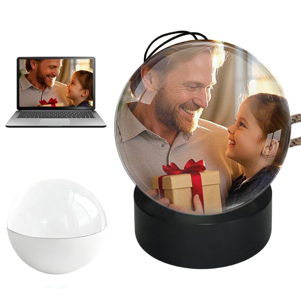 Album photo numérique 3D à ultrasons en forme de boule de cristal, affichage vidéo numérique 2026, boules de lampe vidéo avec écran électronique, pour couples, animaux domestiques, souvenirs, fête des