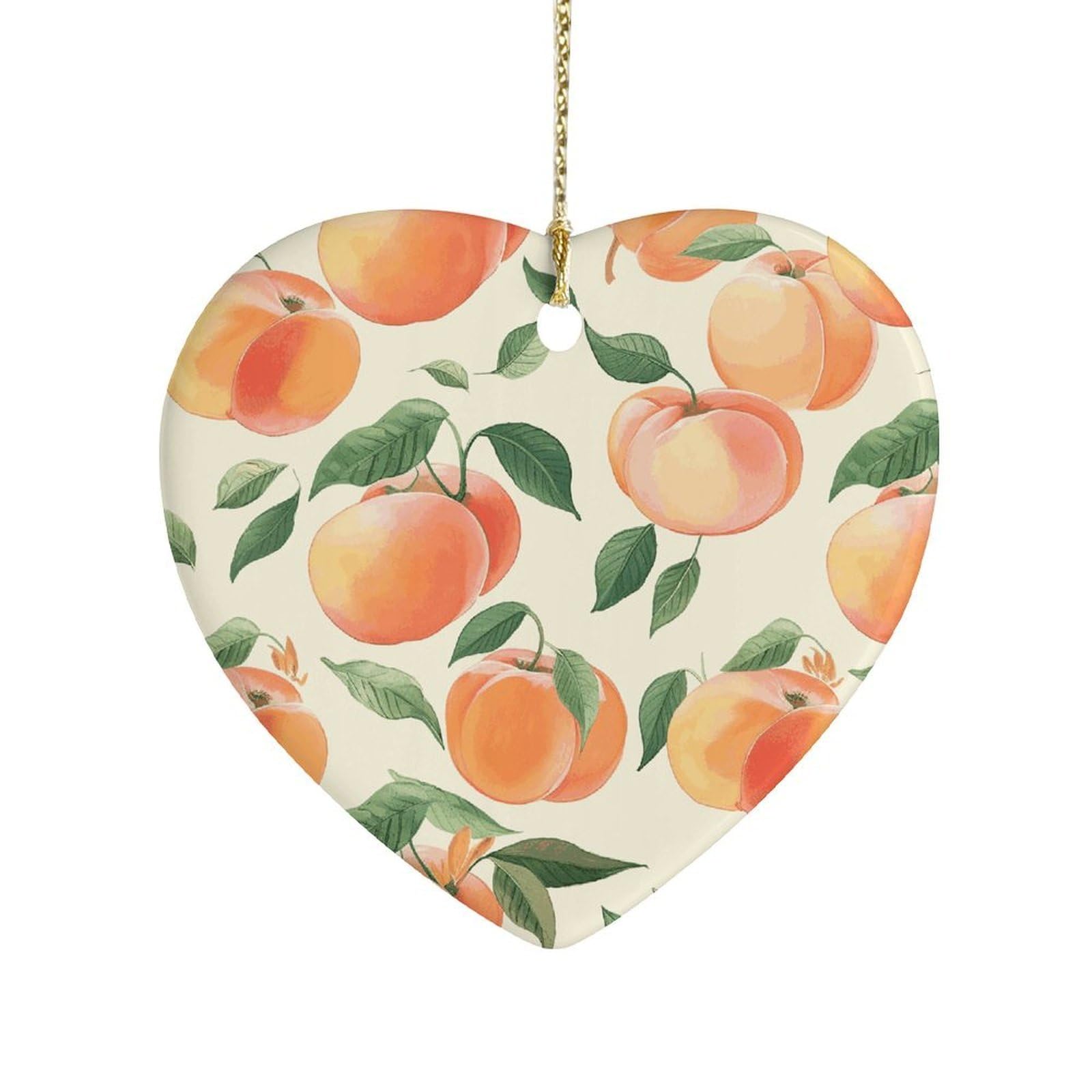 Fekiloot Style Peach Ceramic Ornament Home Decor Keepsake