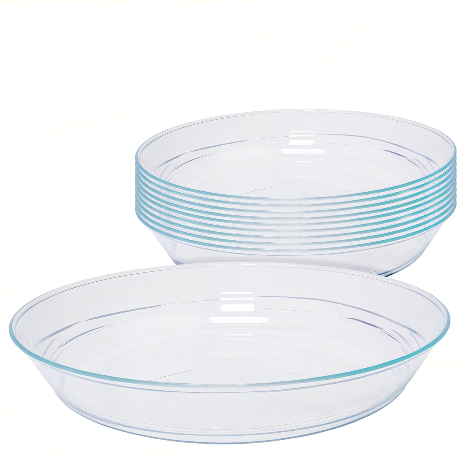Sicignano | 10 bandejas bávaras de plástico transparente – para tartas, postres, perfiles, avestrujos, pastel, baba, tarta, reutilizables, fáciles de limpiar, irrompibles, antiarañazos (28 cm)