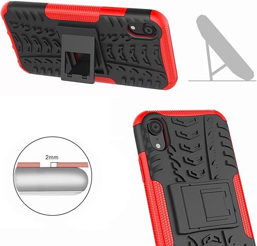Miniatura 4 de Asuwish Funda de teléfono para iPhone XR 6.1 con protector de pantalla de vidrio templado, funda protectora híbrida resistente para iPhone XR