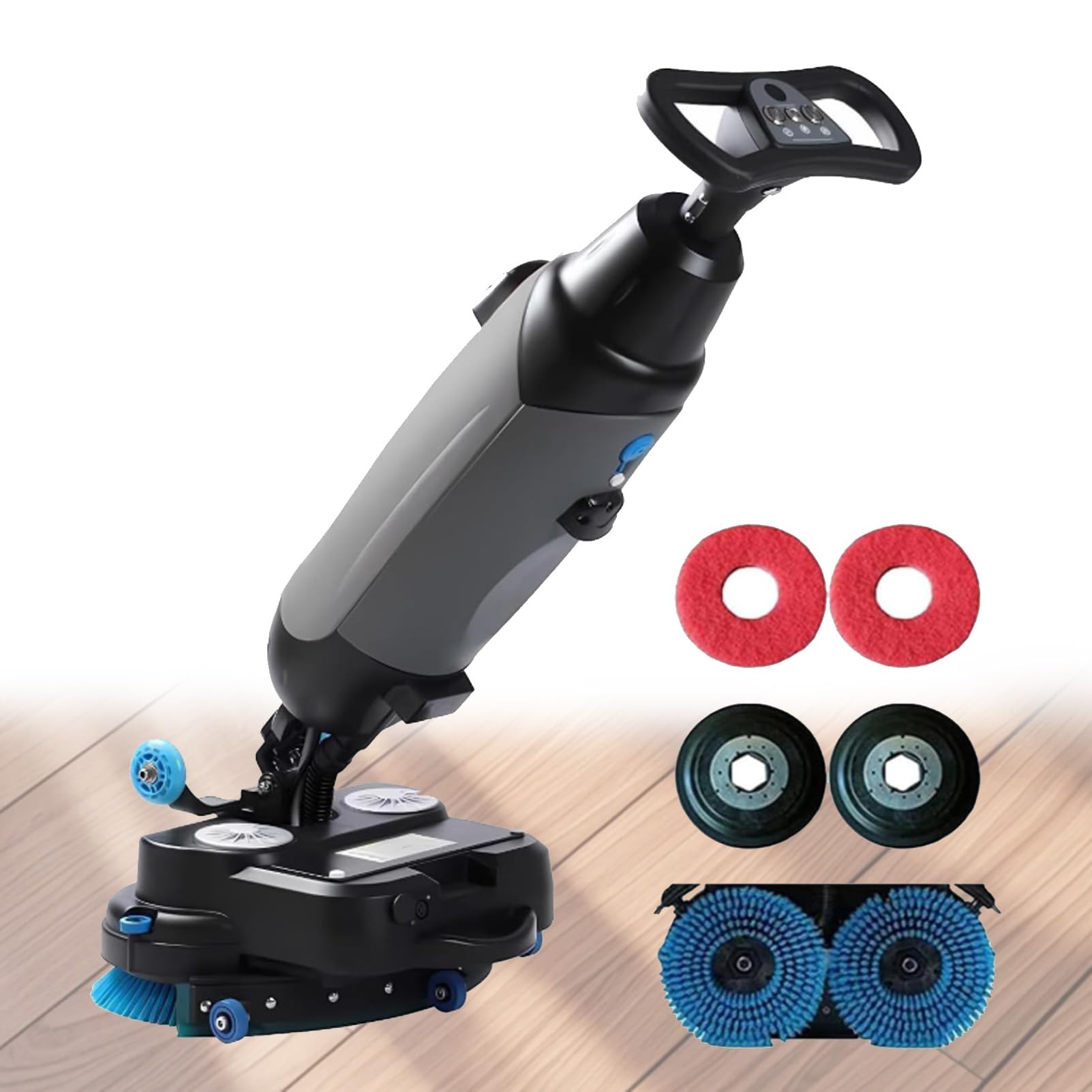 Fregadora Comercial De 18 Pulgadas, Fregadora-Secadora Comercial Compacta con Operador A Pie, 13000 Pies Cuadrados/Hora, con Ancho De Limpieza De 18 Pulgadas Grey