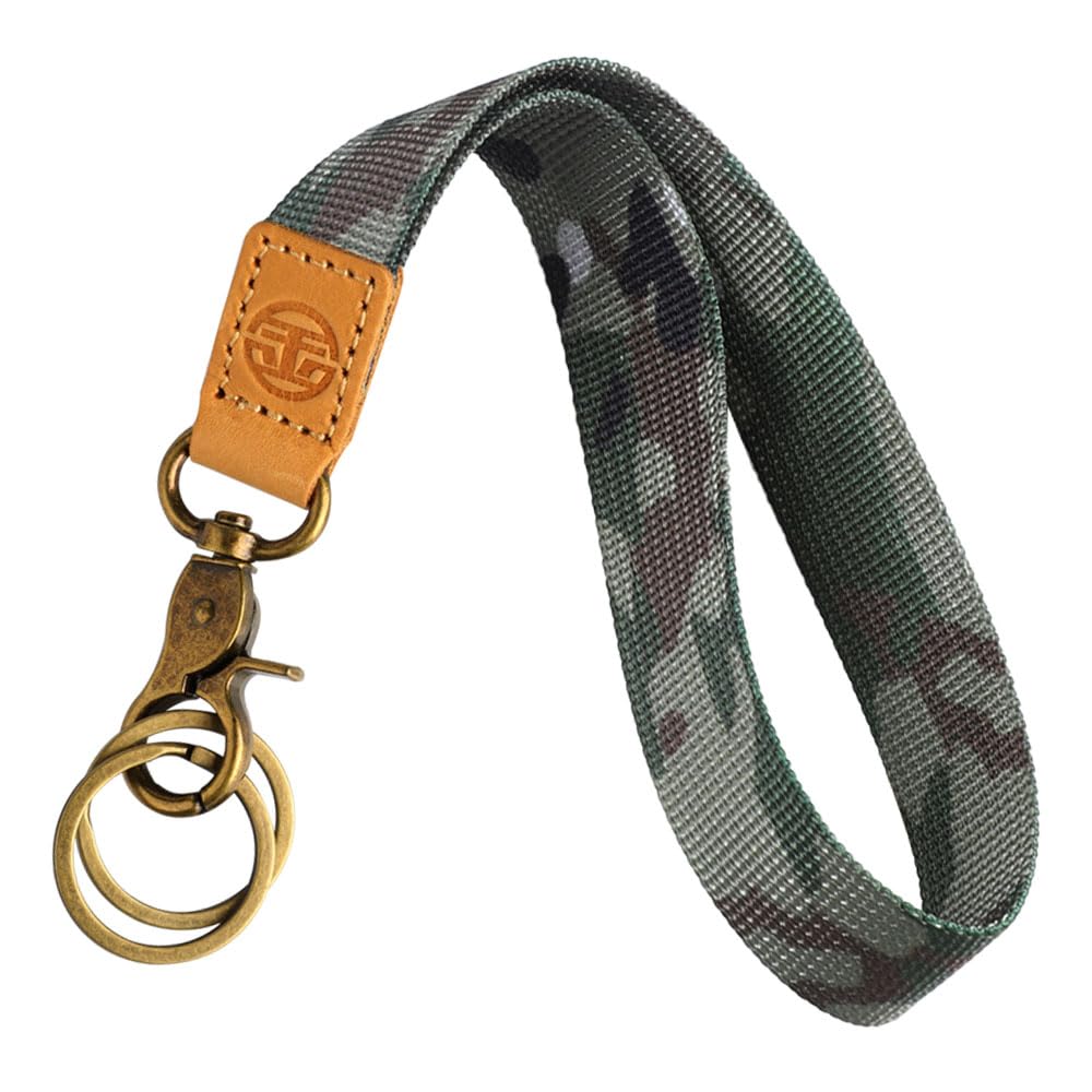 glodentai Cute Wrist Lanyard for Keys, Keychain, Wallet, Id Holder, Cell Phone, Wristlet Lanyard Key Chain Holder (green camouflage)