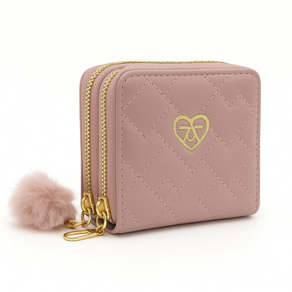 valerie Pink Mini Wallet for Women - Credit Card Holder, Coin Purse, Zipper, Secure Card Case-picture-24