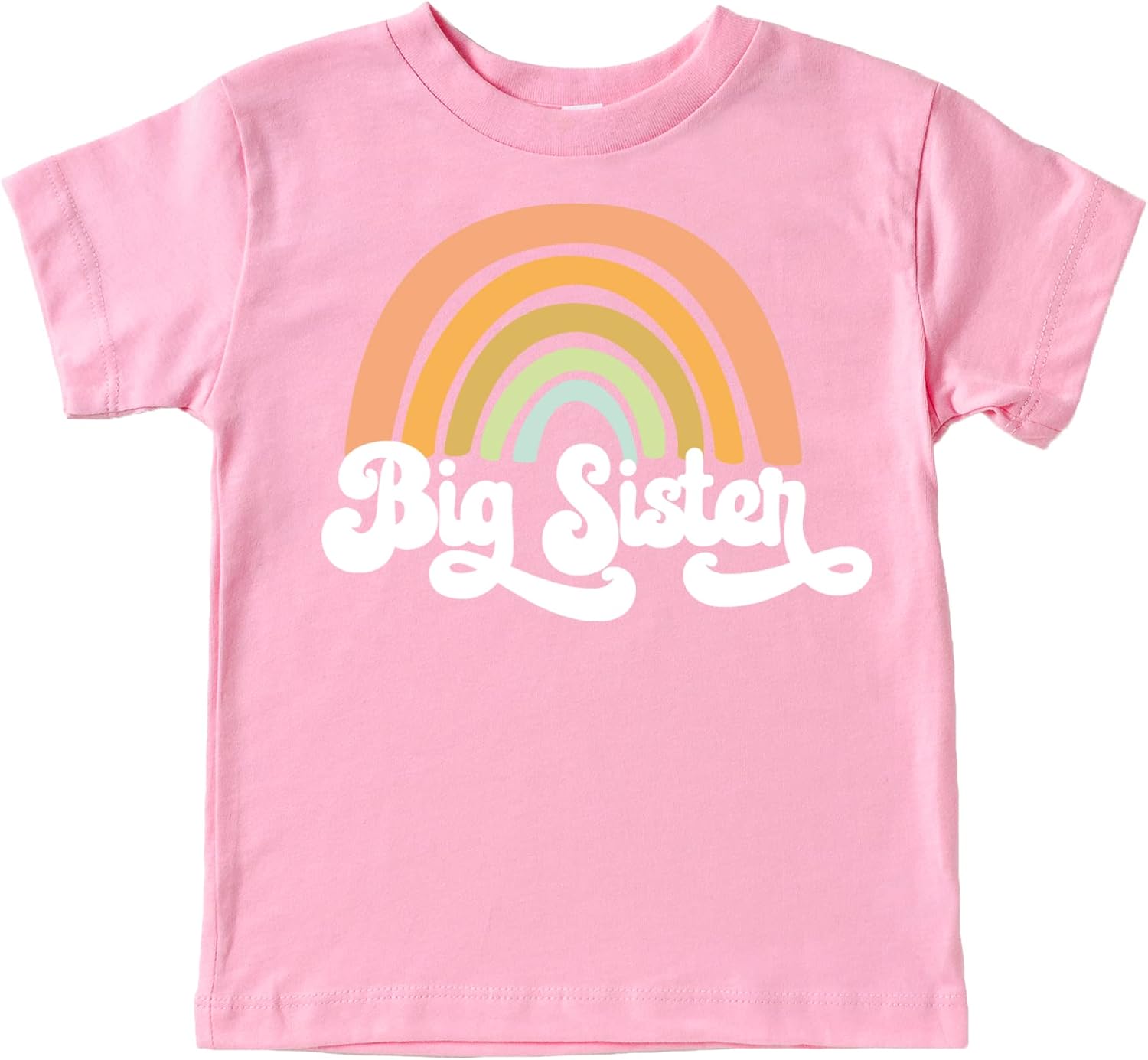 Big Sister Rainbow Big Sister Sibling Reveal Announcement Shirt for Baby and Toddler Girls Sibling Outfits
