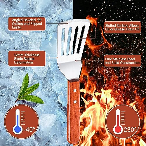 Image of Turner Professional Grade Stainless Steel Spatula Set of 1 Slotted Turner Cooking Fish Egg Meat Dumpling Frying 30 cm