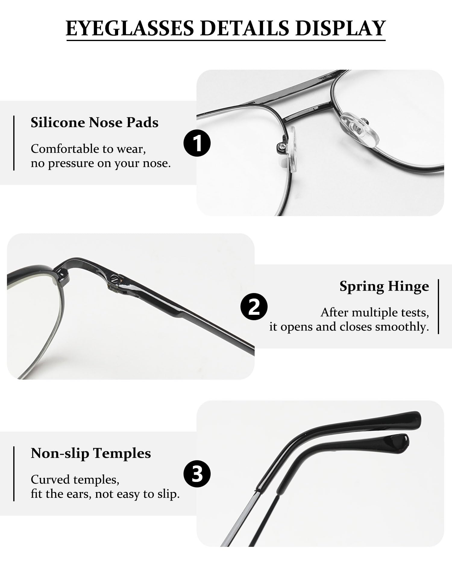 VEVESMUNDO Blaulichtfilter Lesebrille Herren Damen Metall Moderne Pilotenbrille Klar Lesehilfe Sehhilfe Brillen mit Sehstärke